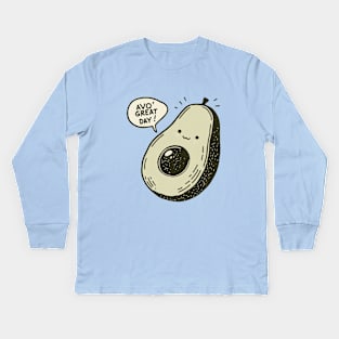 Cheerful Avocado Kids Long Sleeve T-Shirt